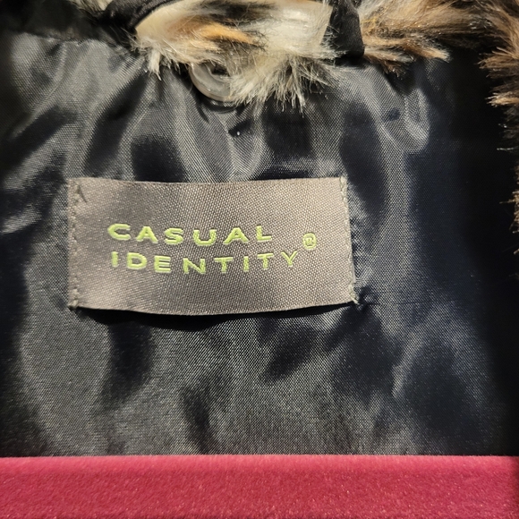 Quilted Vest with Detachable Leopard Faux Fur Collar Front Scandi Girl Small - Picture 5 of 8